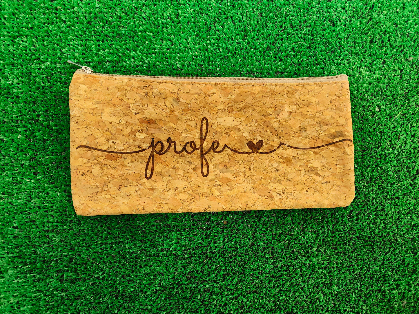 Estuche / neceser de corcho grabado a láser