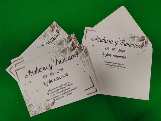 Diseño Personalizado de Invitaciones de Boda (Formato digital)