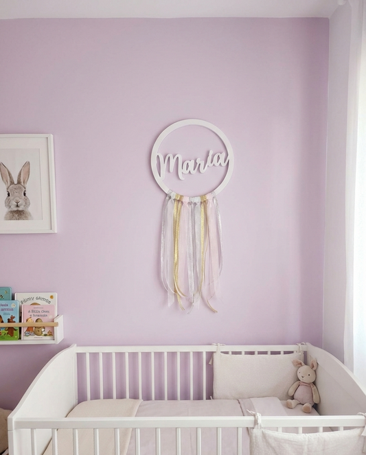 Aro decorativo 3D con nombre y cintas 🌈