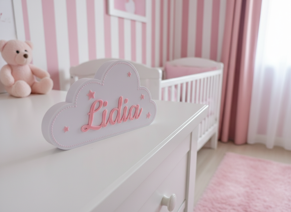 Letrero infantil 3D decorativo ☁️