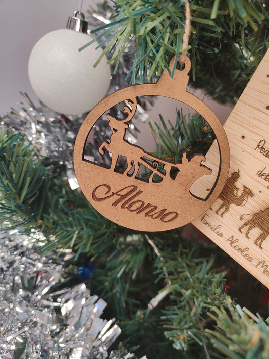 Bola de Navidad de madera personalizada