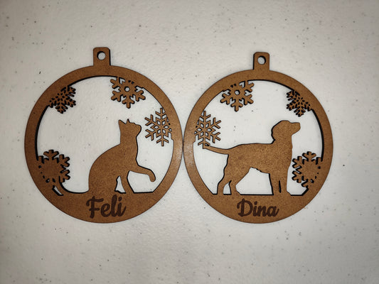 Bola de Navidad de madera – Mascotas