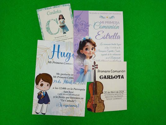 Diseño Personalizado de Invitaciones de Comunión (Formato Digital)