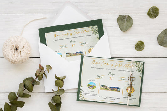 Invitaciones de boda personalizadas Diseño +Impresión - Desde 20€ -