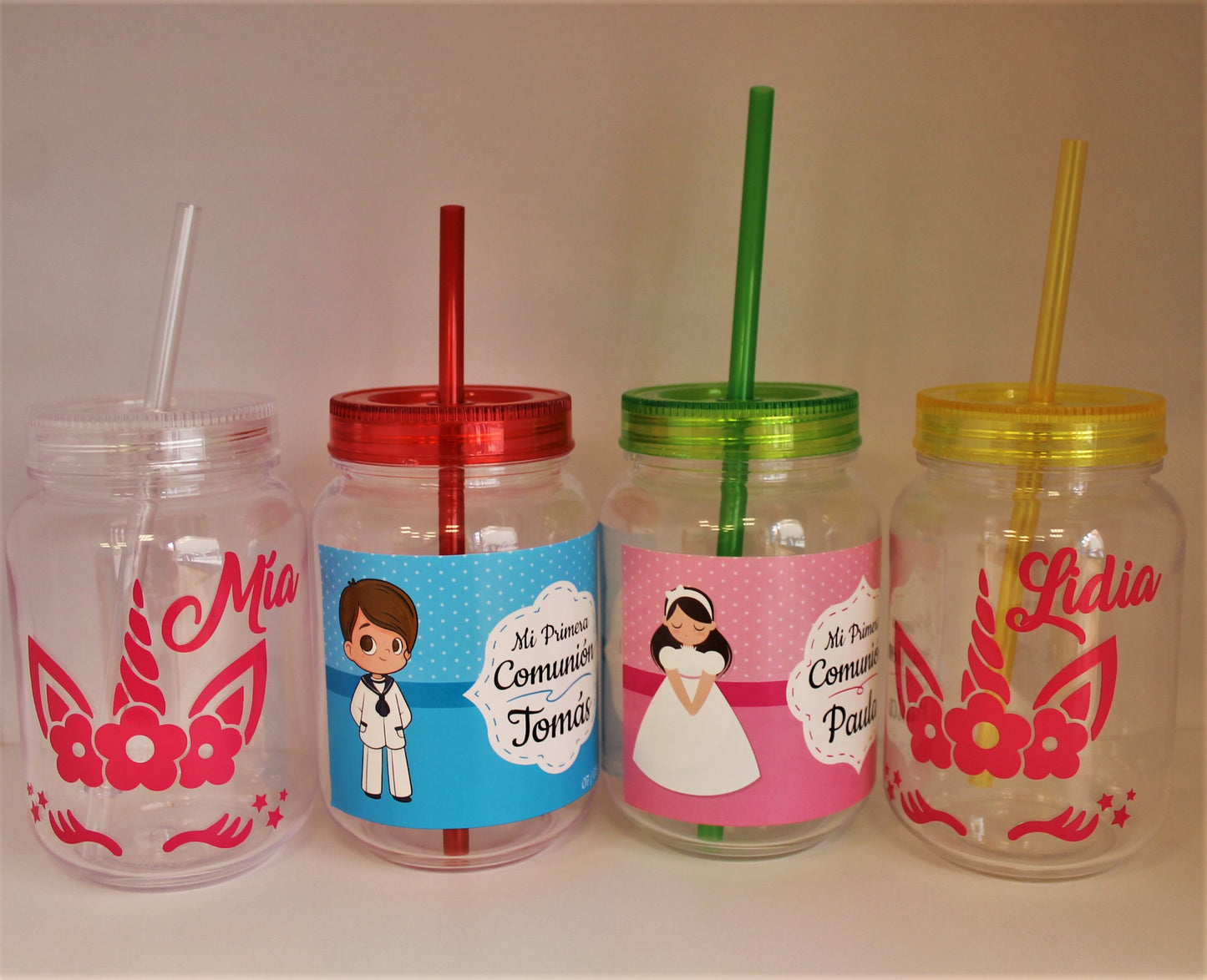 Tarro con pajita (personalizado)